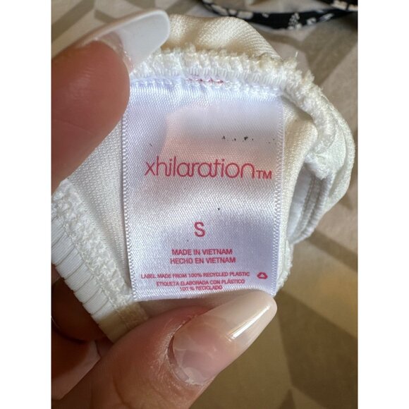 Jantzen + Xhilaration Bikini SET Sz S Black/White Floral Aloha Hawaiian Resort - Picture 6 of 13